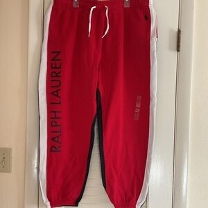 NWT POLO RALPH LAUREN BLUE LABEL COTTON FLEECE UNISEX TRAINER PANTS SIZE US XL